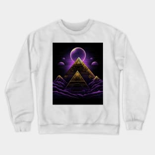 Golden Pyramids Under Purple Moons Crewneck Sweatshirt